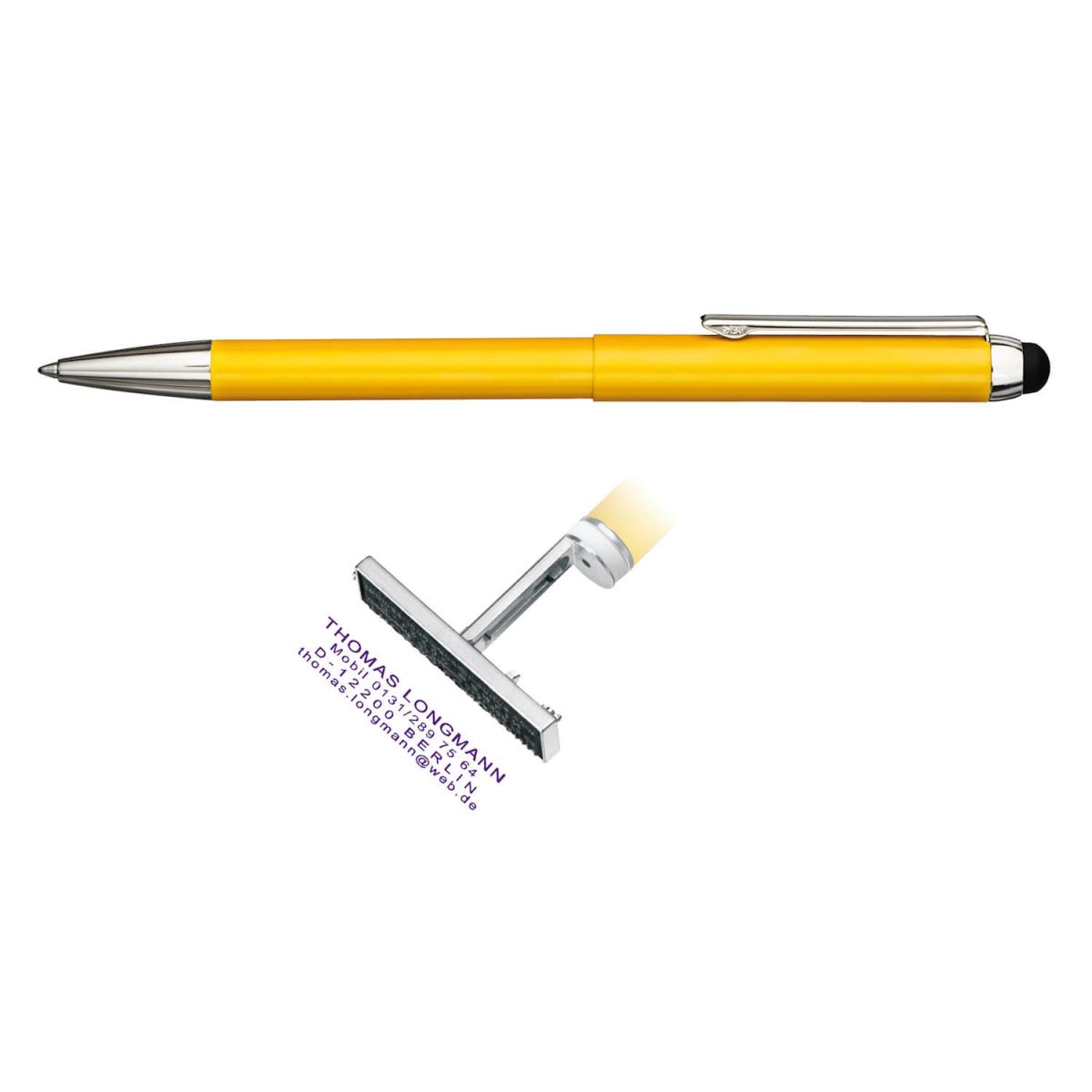 HERI |Kugelschreiber Stamp & Touch Pen 3in1 gelb 3307M